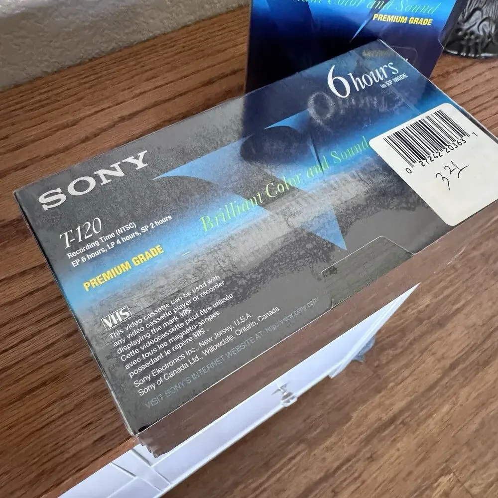 New/ Sealed Sony 6 Hrs Blank VHS Tapes T120 Standard Grade Lot of 6